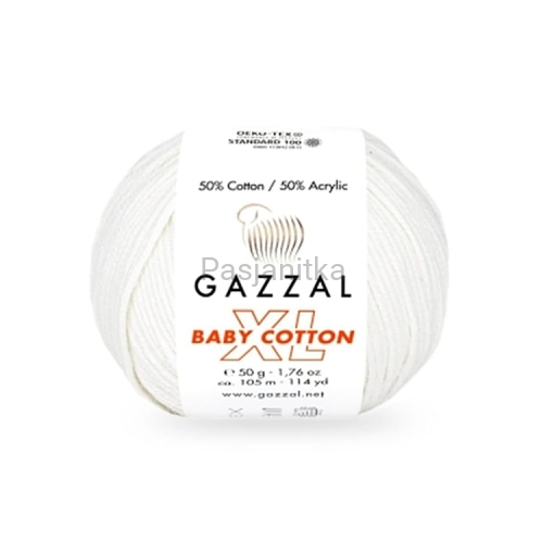 Włóczka Baby Cotton XL 3432 biel optyczna