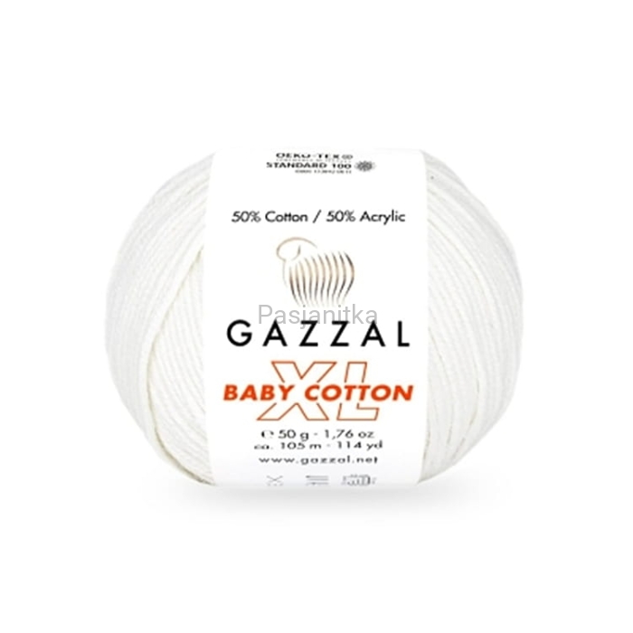 Włóczka Baby Cotton XL 3432 biel optyczna