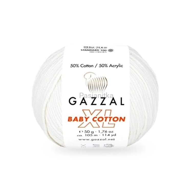 Włóczka Baby Cotton XL 3432 biel optyczna