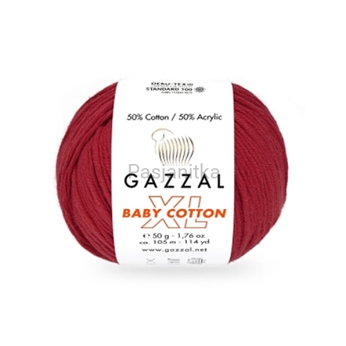 Włóczka Baby Cotton XL 3439 ciemny czerwony