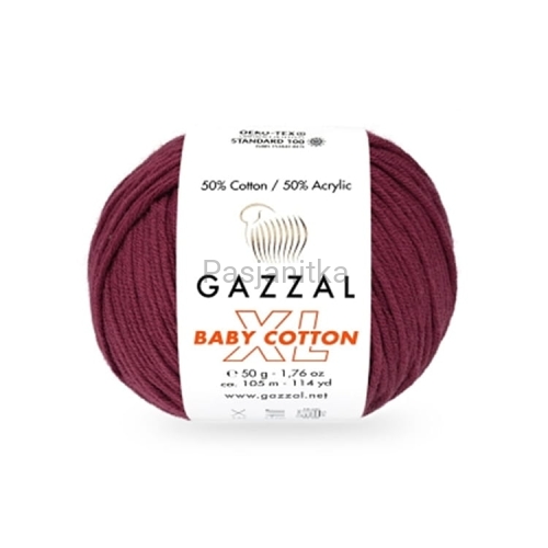 Włóczka Baby Cotton XL 3442 wiśnia