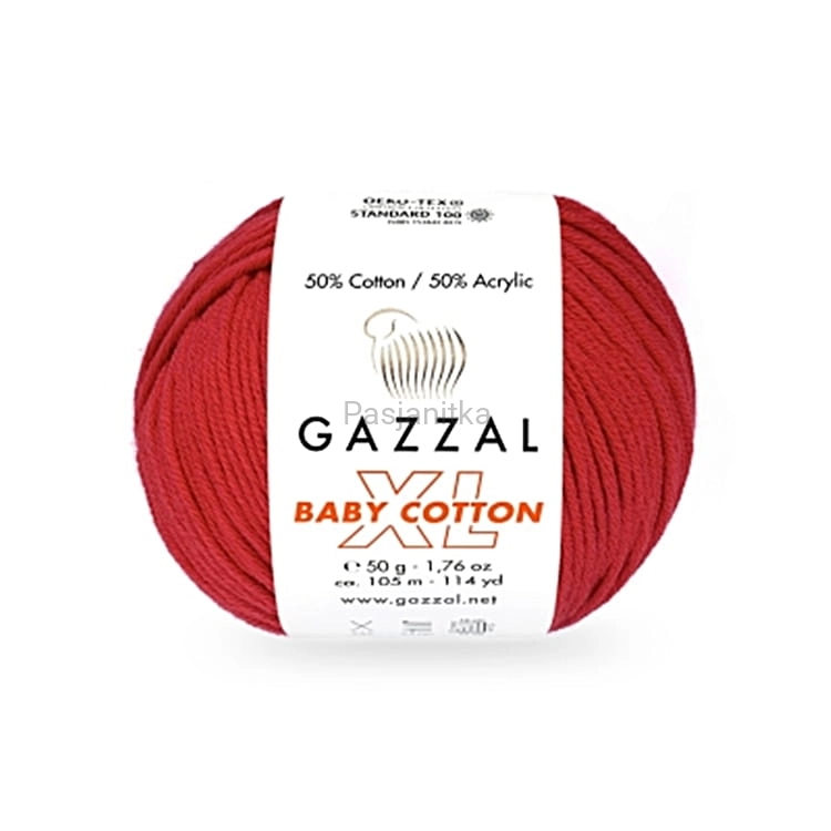 Włóczka Baby Cotton XL 3443 czerwony