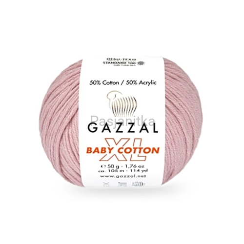 Włóczka Baby Cotton XL 3444 pudrowy róż