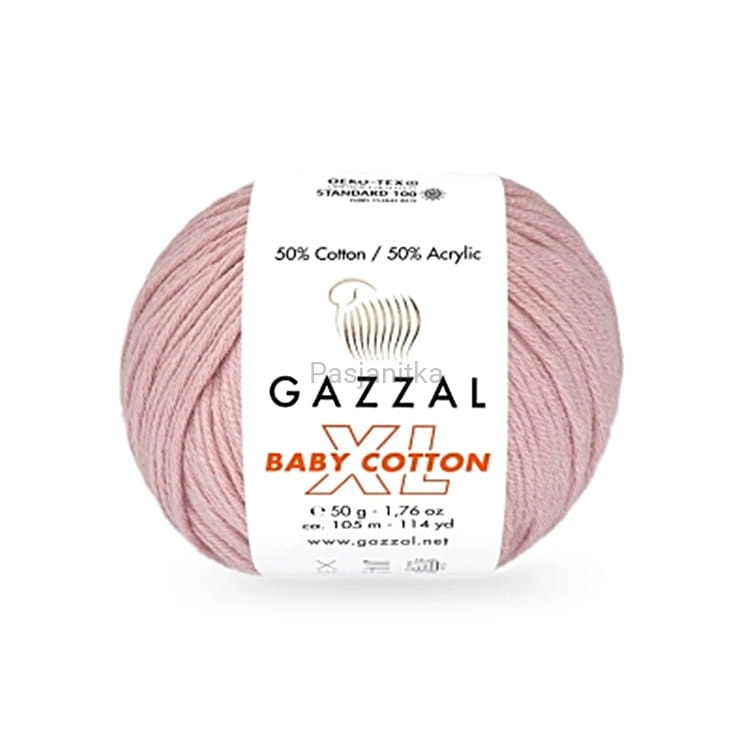 Włóczka Baby Cotton XL 3444 pudrowy róż