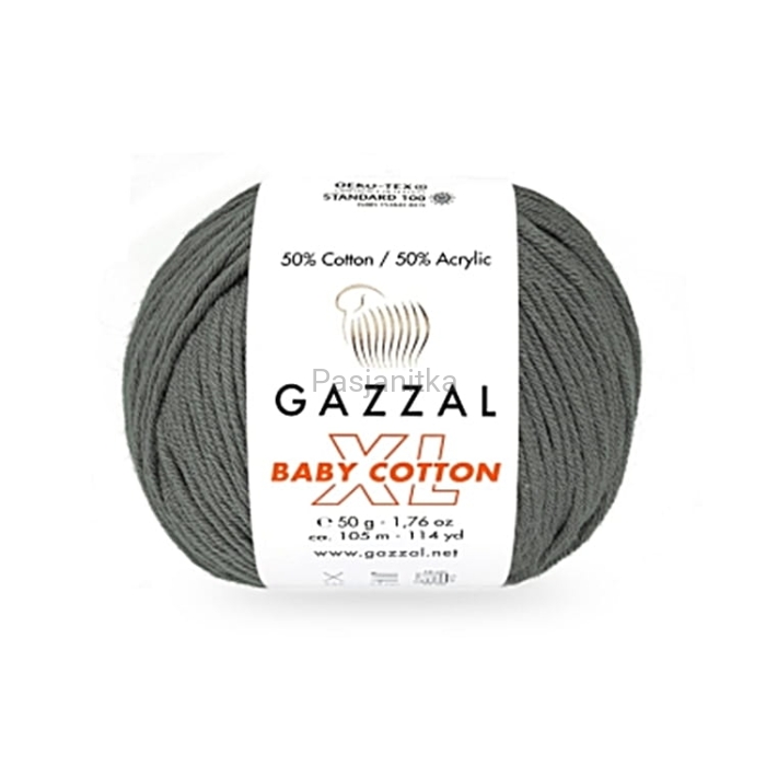 Włóczka Baby Cotton XL 3450 ciemny szary