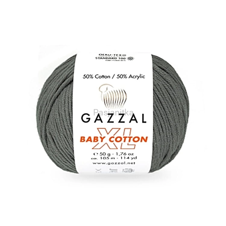 Włóczka Baby Cotton XL 3450 ciemny szary