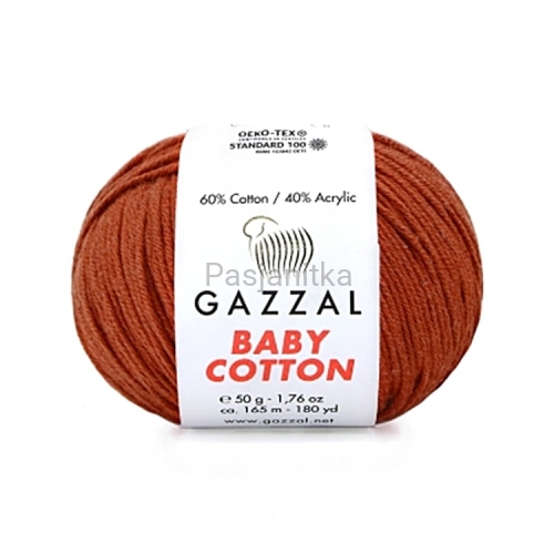 Włóczka Baby Cotton 3453 rdza/cegła