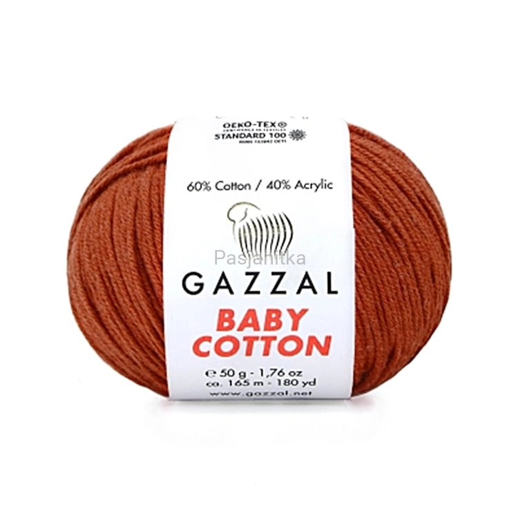 Włóczka Baby Cotton 3453 rdza/cegła