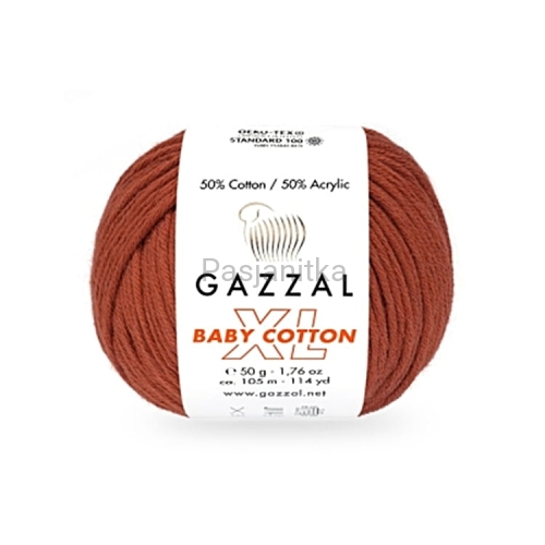 Włóczka Baby Cotton XL 3453 rdza/cegła