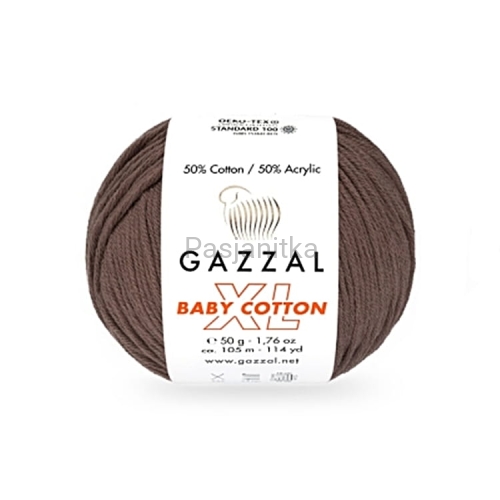 Włóczka Baby Cotton XL 3455 brąz