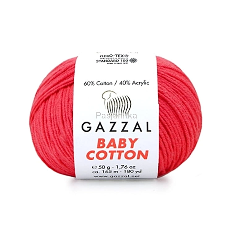 Włóczka Baby Cotton 3458 koral neon