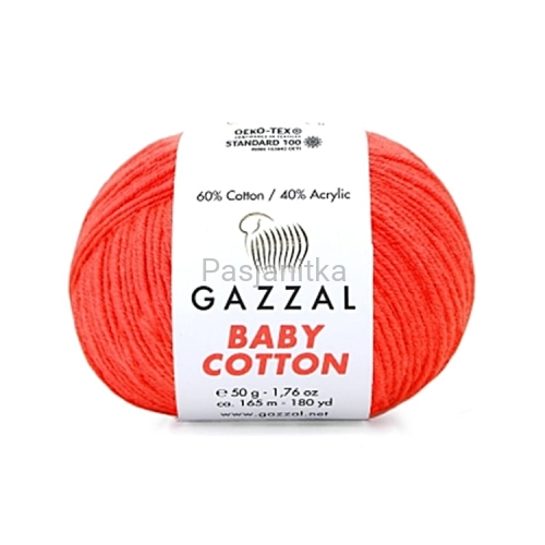 Włóczka Baby Cotton 3459 pomarańcz neon