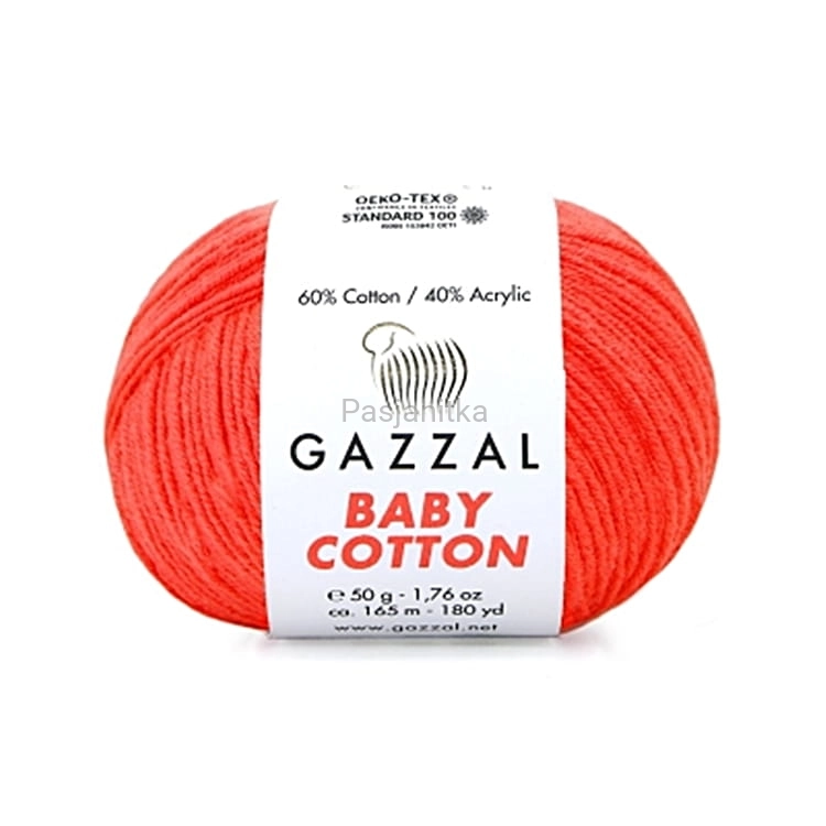 Włóczka Baby Cotton 3459 pomarańcz neon
