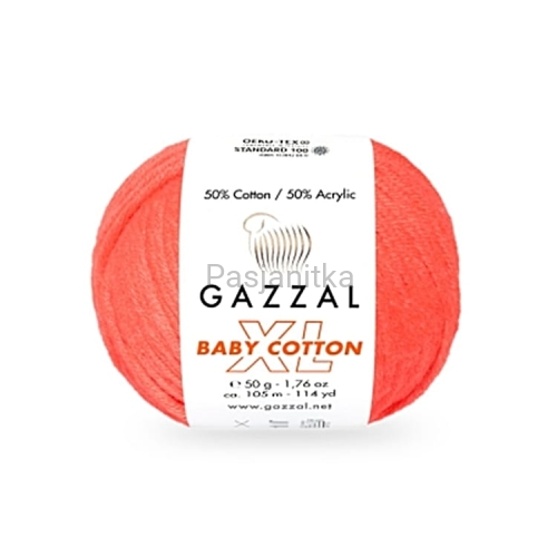 Włóczka Baby Cotton XL 3459 pomarańcz neon