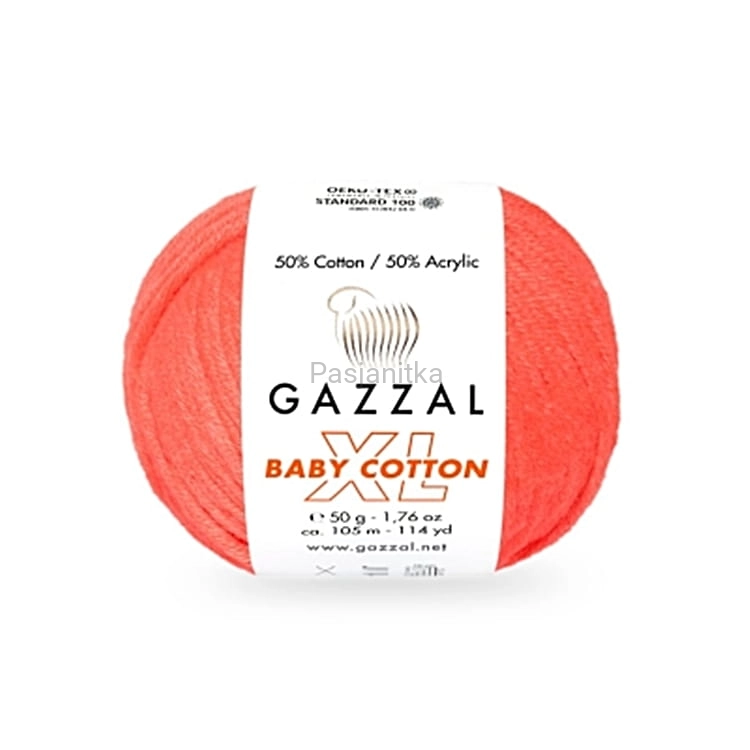 Włóczka Baby Cotton XL 3459 pomarańcz neon