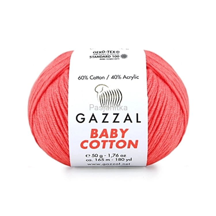 Włóczka Baby Cotton 3460 neon koral