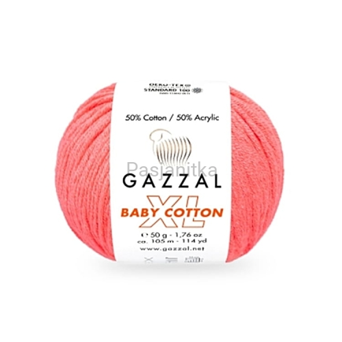 Włóczka Baby Cotton XL 3460 neon koral