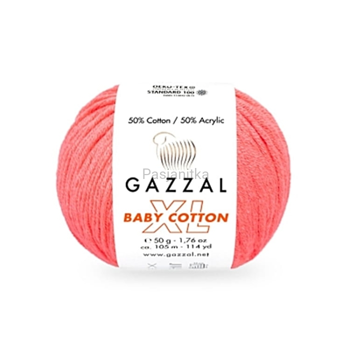 Włóczka Baby Cotton XL 3460 neon koral
