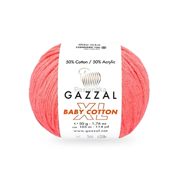 Włóczka Baby Cotton XL 3460 neon koral