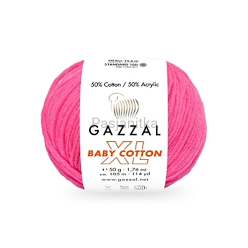 Włóczka Baby Cotton XL 3461 różowy neon
