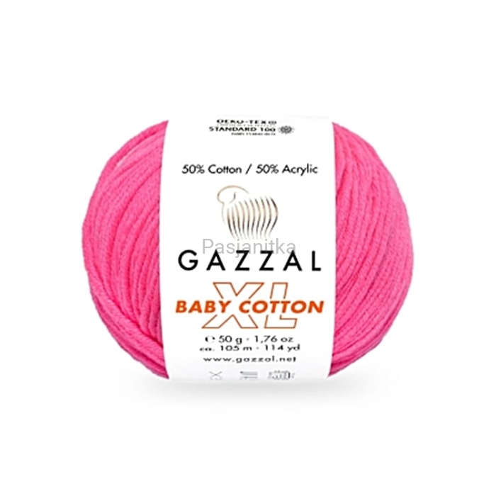 Włóczka Baby Cotton XL 3461 różowy neon