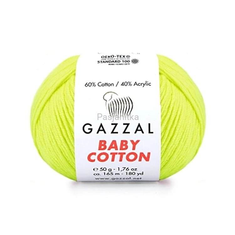 Włóczka Baby Cotton 3462 żółty neon