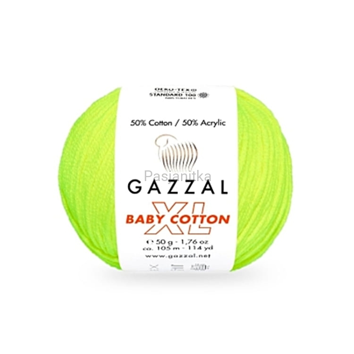Włóczka Baby Cotton XL 3462 żółty neon