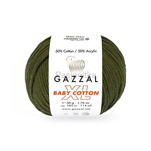 Włóczka Baby Cotton XL 3463 khaki