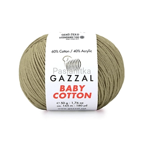 Włóczka Baby Cotton 3464 beż-oliwka