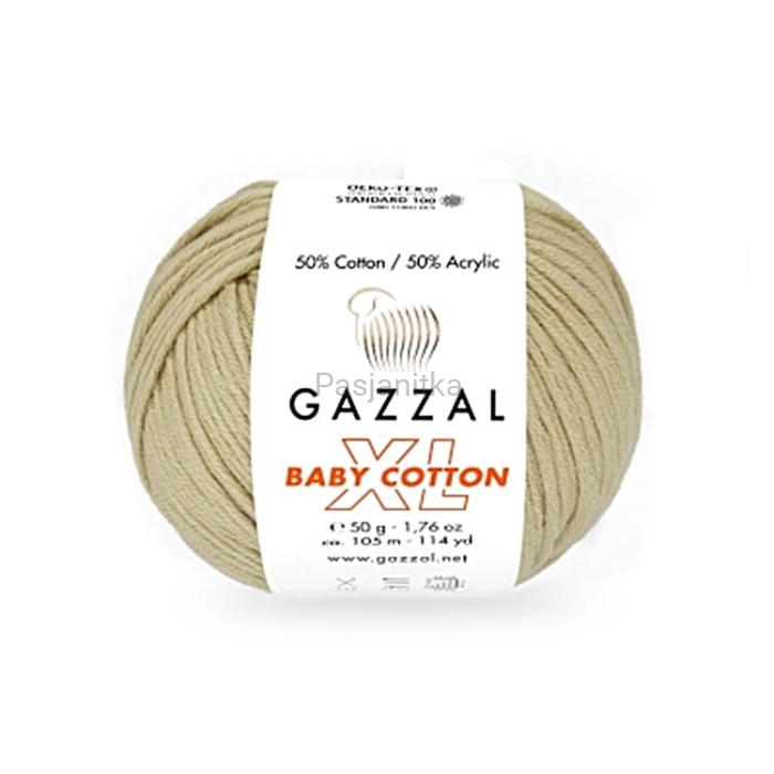 Włóczka Baby Cotton XL 3464 beż-oliwka