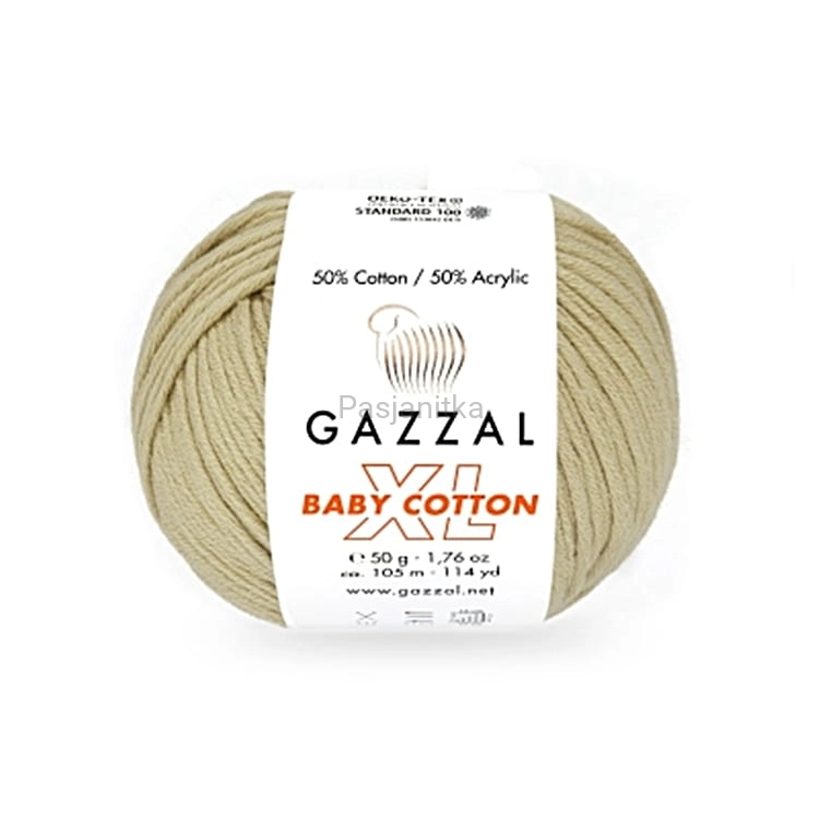 Włóczka Baby Cotton XL 3464 beż-oliwka