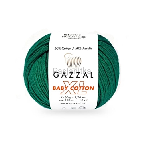 Włóczka Baby Cotton XL 3467 butelkowa zieleń