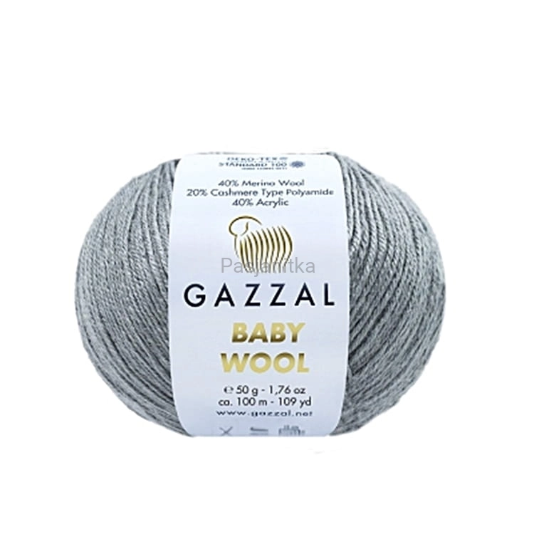 Włóczka Baby Wool XL 818 szary