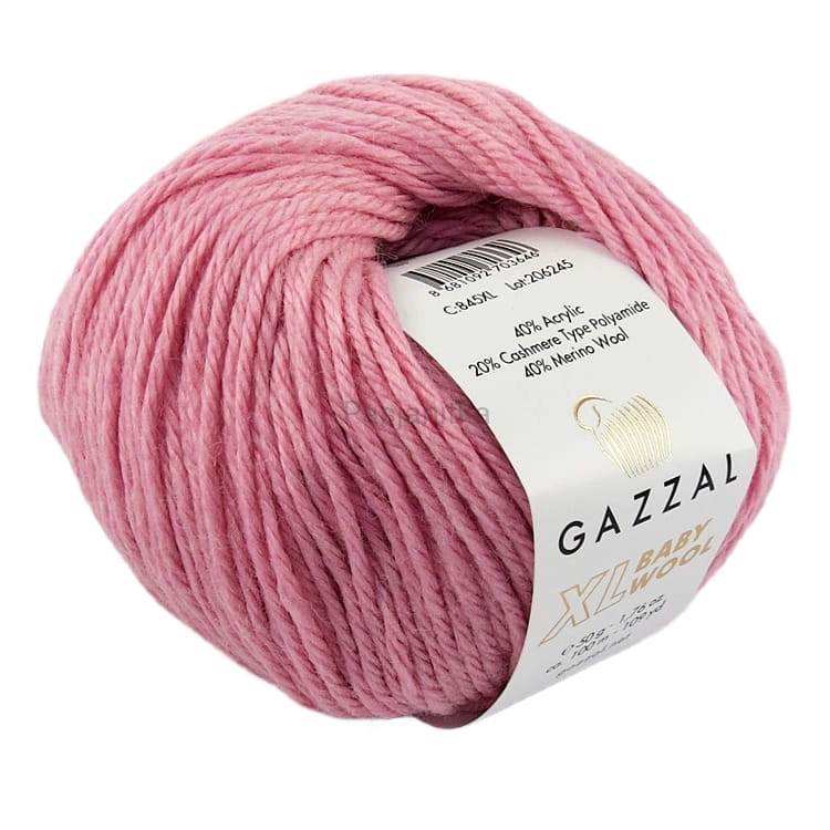 Włóczka Baby Wool XL 845 brudny róż