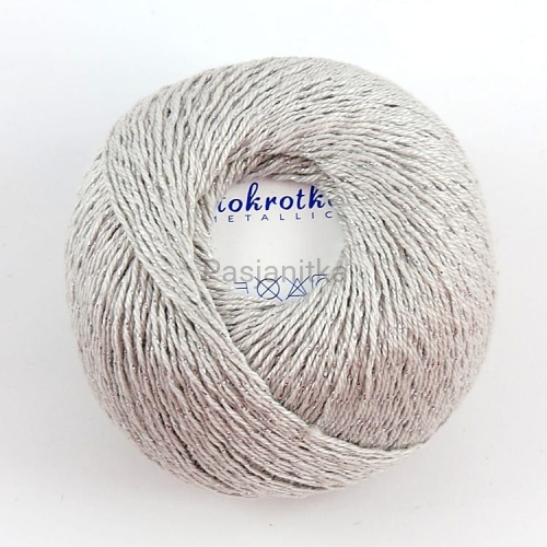 Kordonek Stokrotka Metallic / 1813 jasny szary-srebrny