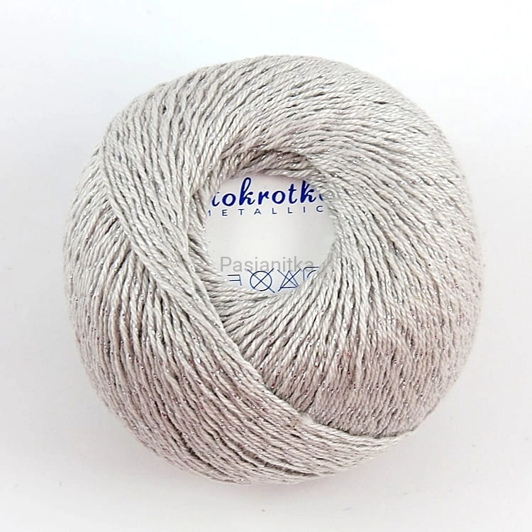 Kordonek Stokrotka Metallic / 1813 jasny szary-srebrny
