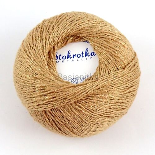 Kordonek Stokrotka Metallic / 1777 beżowy-złoty