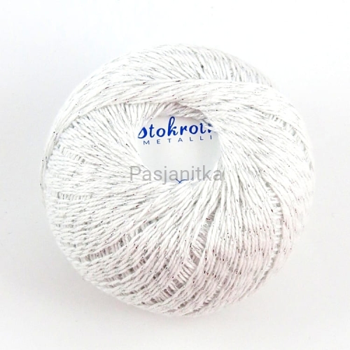 Kordonek Stokrotka Metallic / biały-srebrny