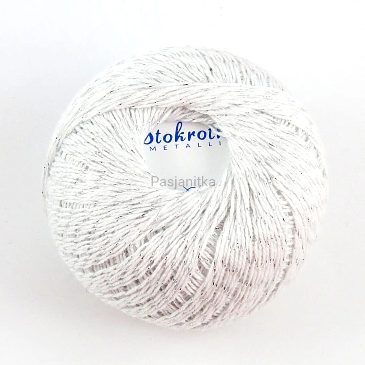 Kordonek Stokrotka Metallic / biały-srebrny