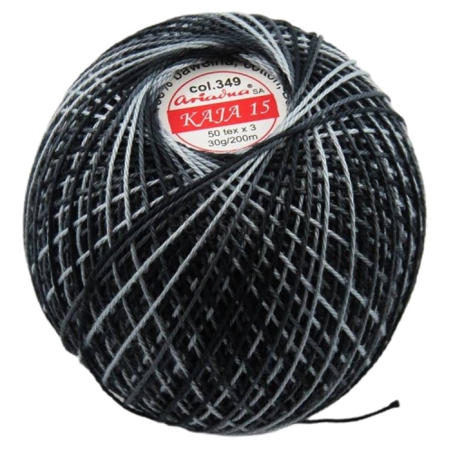 Kordonek Kaja 15 cieniowana / 349 czarny