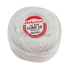 Kordonek Lumi 10 / 100 biały-srebrny