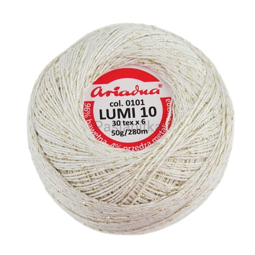 Kordonek Lumi 10 / 101 biały-złoty