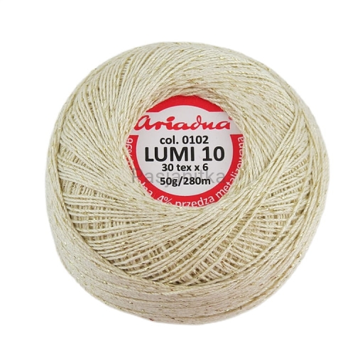 Kordonek Lumi 10 / 102 krem-złoty
