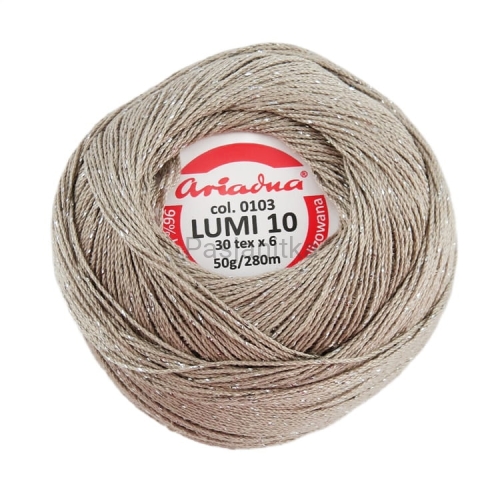 Kordonek Lumi 10 / 103 beż-srebrny