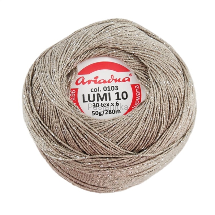 Kordonek Lumi 10 / 103 beż-srebrny