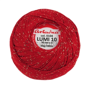 Kordonek Lumi 10 / 104 czerwony-złoty