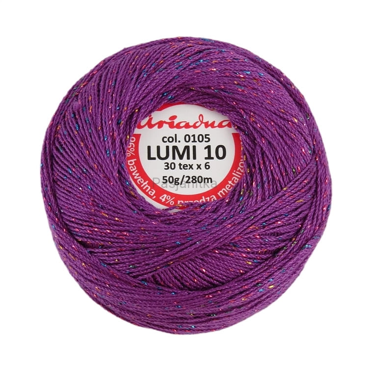 Kordonek Lumi 10 / 105 fiolet-tęczowy