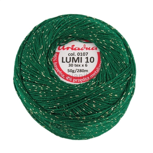 Kordonek Lumi 10 / 107 zielony-złoty