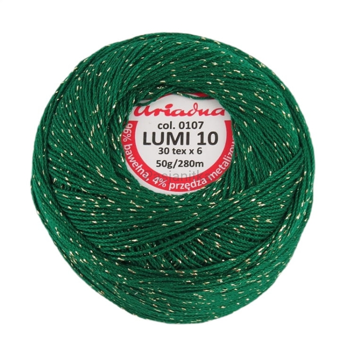 Kordonek Lumi 10 / 107 zielony-złoty