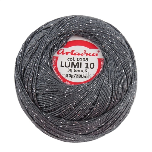 Kordonek Lumi 10 / 108 szary-srebrny